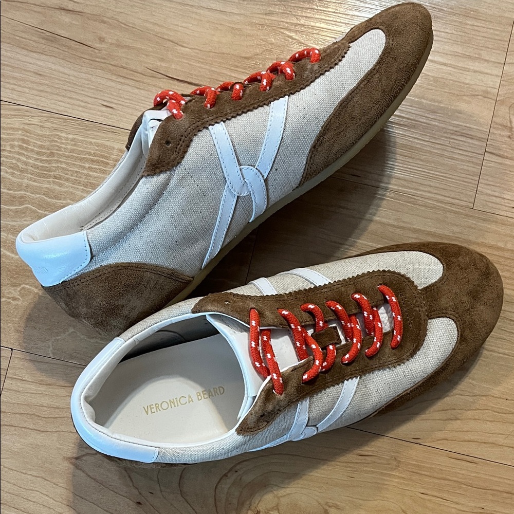Veronica Beard canvas and suede sneakers